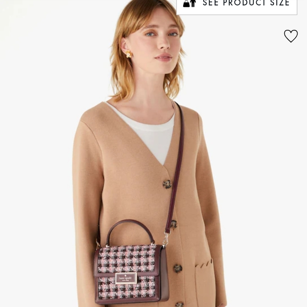 Kate ♠️ Spade  Reegan Top Handle Tweed Crossbody - Picture 12 of 16